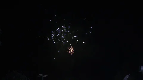 Fireworks at night Stock Footage 95686412