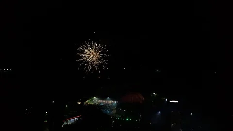 Fireworks in the night Stock Footage 129171715
