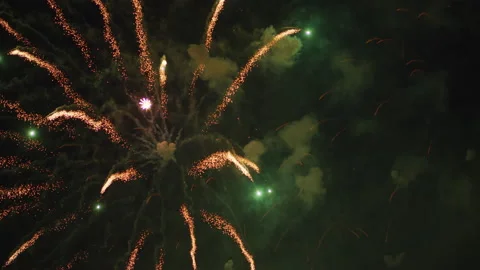Fireworks at night Vídeo Stock 218180552