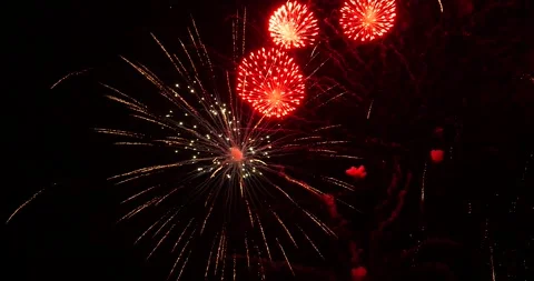 Fireworks at night Stock Footage 304370354