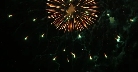 Fireworks at night Stock Footage 304370419