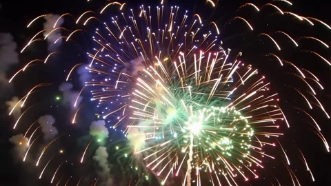 Fireworks at Night Stock Footage 323368448