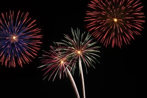 Fireworks at night Stock Photos
