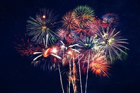 Fireworks at Night Stock Photos