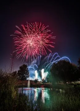 Fireworks at night Stock Photos