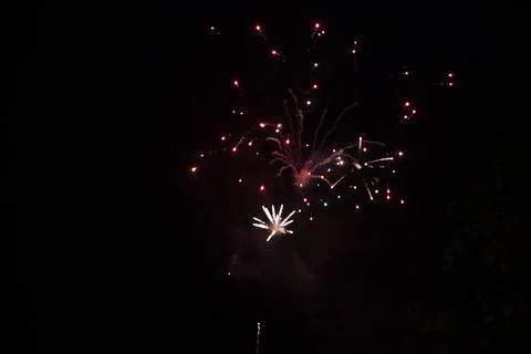 Fireworks at night. Stock Photos