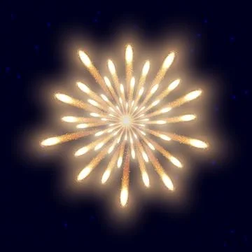 Fireworks on the night sky background. Vector illustration Stock Illustration