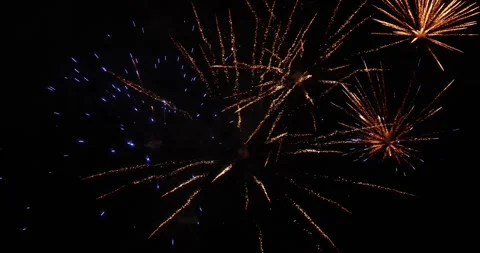 Fireworks in night sky flicker effect sound loop Stock Footage 325615161