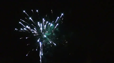 Fireworks in the night sky Stock Footage 26969318