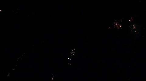 Fireworks in the night sky Stock Footage 47914346