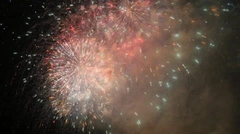 Fireworks in the night sky Stock Footage 55190787