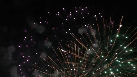 Fireworks in the night sky Stock Footage 73404545