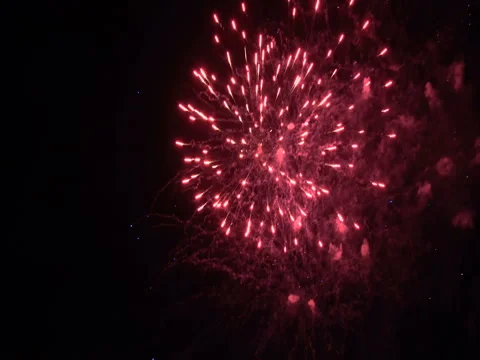 Fireworks in the night sky Stock Footage 74454270