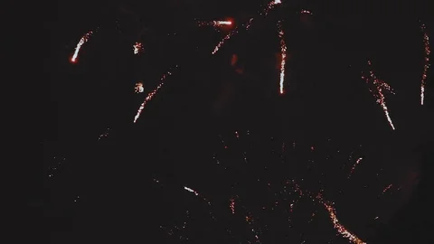 Fireworks in the Night Sky Stock Footage 77210372