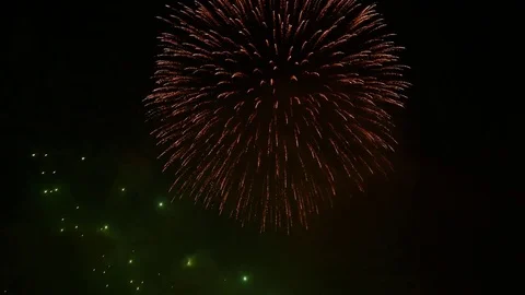 The fireworks in the night sky Stock Footage 80509251