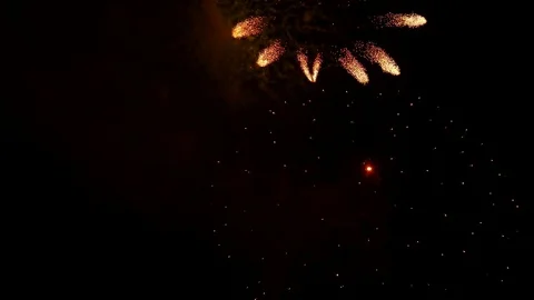 The fireworks in the night sky Video stock 80509292