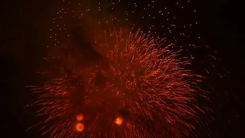 The fireworks in the night sky Stock Footage 80509341
