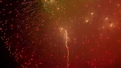 The fireworks in the night sky Stock Footage 80509387