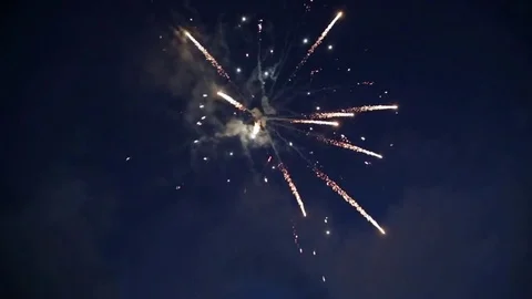 Fireworks in the night sky Stock Footage 81319922