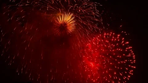 The fireworks in the night sky Stock-Footage 81589284