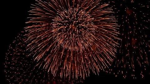 The fireworks in the night sky Stockbeeldmateriaal 82612182