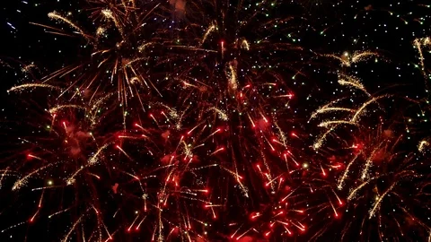 The fireworks in the night sky Stock-Footage 82850123
