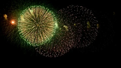 The fireworks in the night sky Stock Footage 82850125