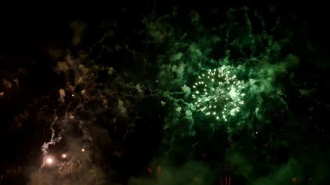 The fireworks in the night sky Video stock 82850141