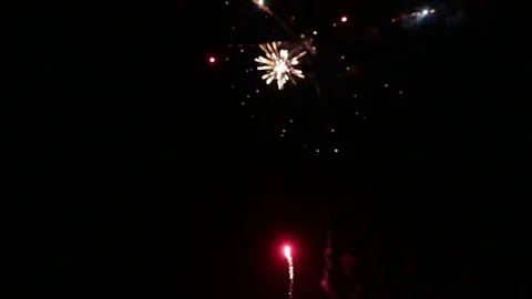 Fireworks  in the night sky Stock Footage 82977330
