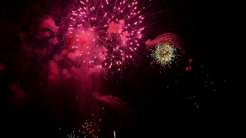 The fireworks in the night sky Stock-Footage 83240896
