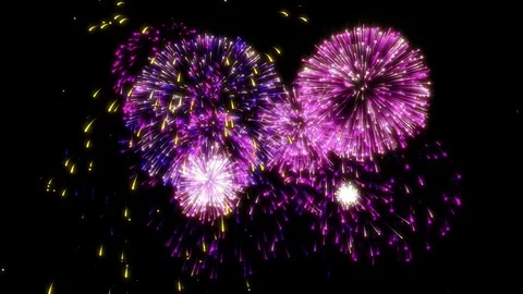 Fireworks in the night sky Stock Footage 83446778