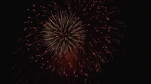 The fireworks in the night sky Stock Footage 84843496