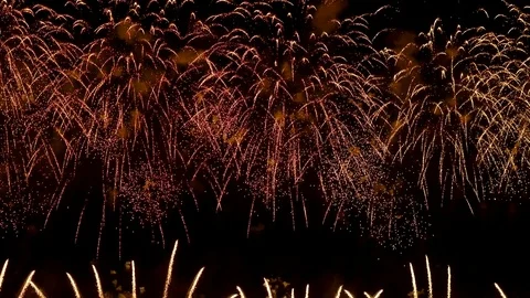The fireworks in the night sky Stock Footage 84893752