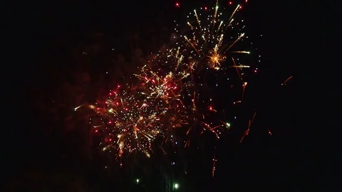 The fireworks in the night sky Stock Footage 84893757