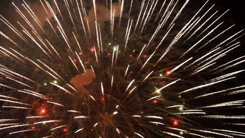 The fireworks in the night sky Stock Footage 85388644