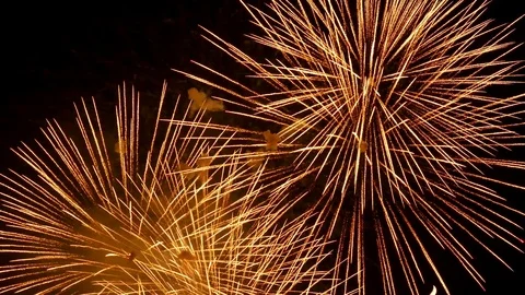 The fireworks in the night sky Stock Footage 85388714