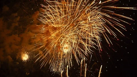 The fireworks in the night sky Video stock 85885741