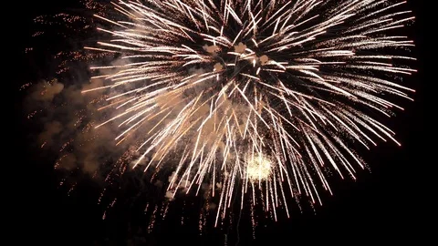 The fireworks in the night sky Video stock 85885748