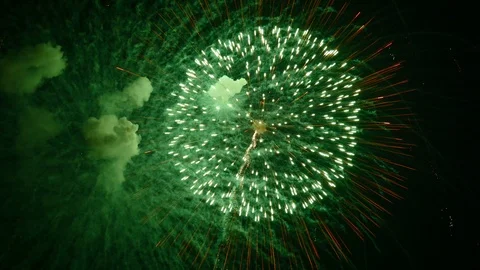 The fireworks in the night sky Stock Footage 86058372