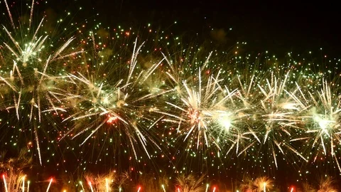 The fireworks in the night sky Stock-Footage 86195778