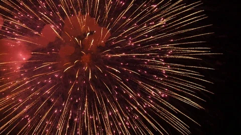 The fireworks in the night sky Stock Footage 86195829