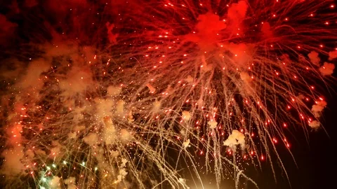 The fireworks in the night sky Stock-Footage 86270614
