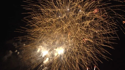 The fireworks in the night sky Video stock 86299614