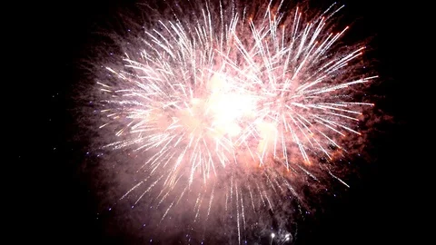 The fireworks in the night sky Video stock 86299616
