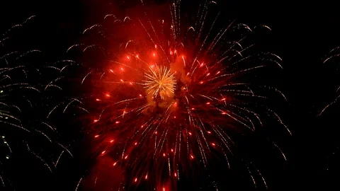 The fireworks in the night sky Stock-Footage 86304466