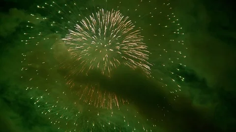 The fireworks in the night sky Stock Footage 86304699