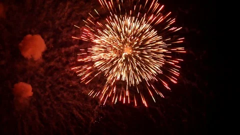The fireworks in the night sky Stock Footage 87241676