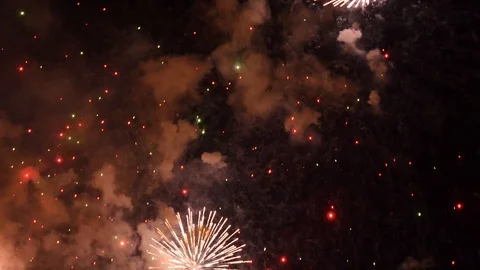 The fireworks in the night sky Stock Footage 87242288