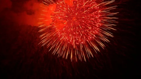 The fireworks in the night sky Video stock 87308392