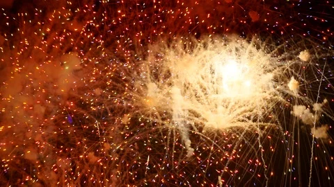 The fireworks in the night sky Stock Footage 88020278